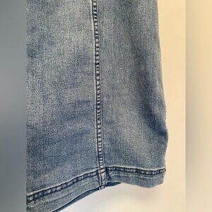 Free People Modern Femme Denim Mini Skirt women’s size 12 preppy stretch